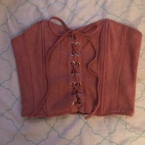 Cute Pink velvet corset